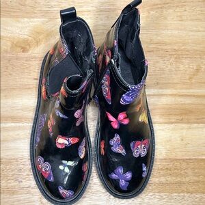 Steve Madden Black Kids Boots with Colorful Butterflies